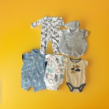 Boys 3-6M Clothing Bundle Lot 5pc Carters Disney Oshkosh Chickpea Organic Romper
