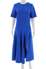Oscar de la Renta Women Fit & Flare Blue Wool Dress Size 8
