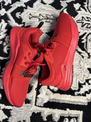 PUMA Wired Run Jr Red Black Kids Sneakers Athletic Shoes 374214-05