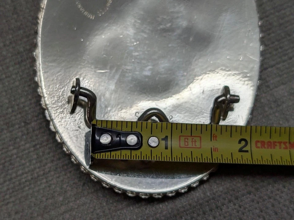 vintage MONTANA SILVERSMITHS engraved RODEO cowboy WESTERN horse bronco - Image 4 of 4