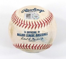Marlins @ Nationals 8-31-23 Game-Used Baseball Jake Alu (GO)/B.Garrett COA