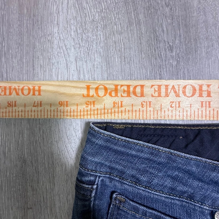 Jeans Paige Peg ajustados para mujer talla 28 azul oscuro tiro medio elástico denim Foto 4 de 4