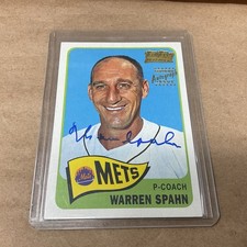 2001 Team Topps WARREN SPAHN #205 Legends On Card Autograph Auto Signature