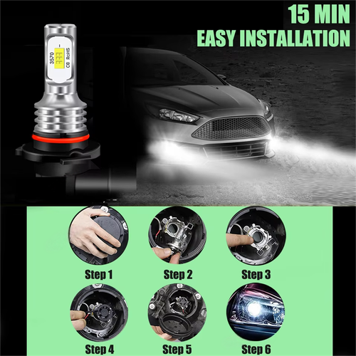 ¡Adiós Luces Apagadas! Bombillas LED 9005/HB3+9006/HB4 Para Honda Civic 2004-2015, 4000LM, 6000K, Visión Nocturna Perfecta