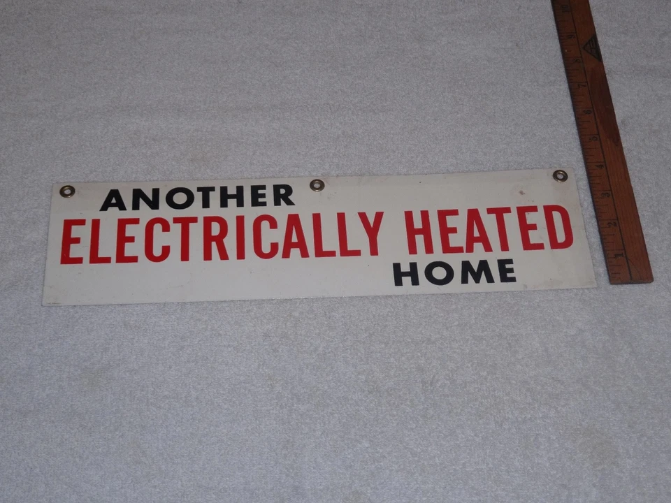 VINTAGE ANTIQUE ORIGINAL REDDY KILOWATT ANOTHER ELECTRIC HEATED HOME METAL SIGN! - Image 3 of 4