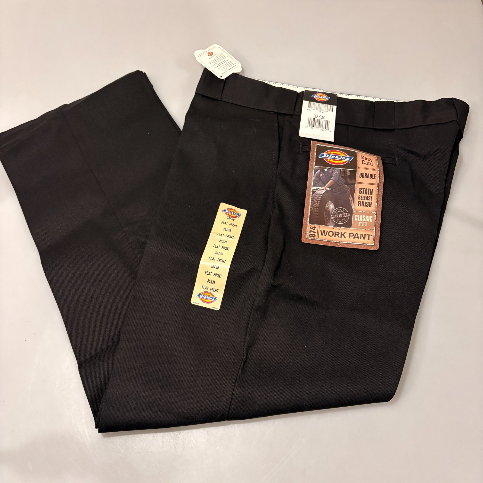 Dickies 874 Black Work Pants 38x30 Easy Care Scotchgard