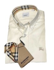 Burberry London Camicia Bianca Uomo  Popeline Button Down ( Chiedere La Taglia )