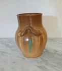 Antique WELLER Pottery Vase With Handles And Design NICE! NR