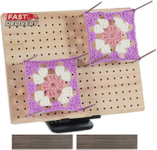 9.8 X7.7 Inches Crochet Blocking Board with Pegs, Wooden Blocking Boards for Gra