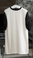 Authentic Chanel CC Logo Silk Tunic Dress Shirt 38