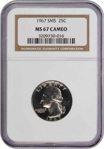 1967 Washington Quarter SMS MS67CAM NGC
