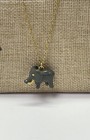J. Crew Gold Tone Elephant Grey Enamel Pendant Chain Necklace 12g — photo 2