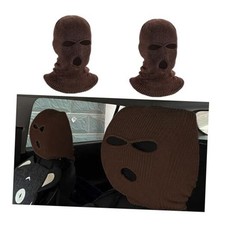 2 PCS Car Headrest Cover, Personalized Funny Car Seat Full Face Mask, Coffee