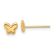 14k Yellow Gold Polished Small Butterfly Post Stud Earrings L-4.85 mm, W-5.9 mm