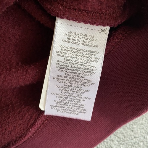 Polo Ralph Lauren Boy's Hoodie Sweatshirt Size 5 Maroon Spellout - Picture 9 of 11
