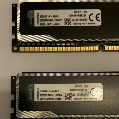 Kingston HyperX Black DIMM Desktop 8GB 2x4GB RAM Kit KHX16C9B1BK2