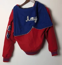 Vintage 70s/80s Varsity Sportswear West Linn Oregon Letterman Jacket Zipper Hood