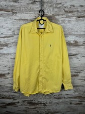 Mens Vintage Yves Saint Laurent Shirts button up pour homme size M ysl yellow