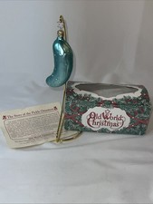 Old World Christmas Glass Pickle Ornament - Vintage in original box 