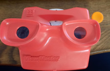 Vintage View Master Red 3D Viewer with Orange Handle with 101 Dalmation Reel
