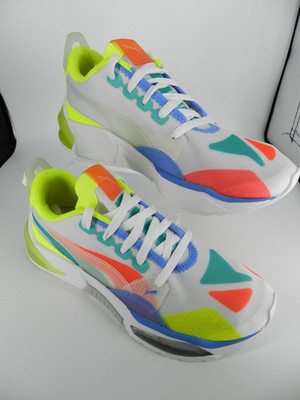PUMA Women's Cell Plasmic Shoe White Yellow Alert-Milky Blue  Sz 6.5C 192637-02