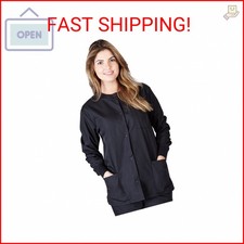 Natural Uniforms Warm Up Scrub Jacket-Black-Large