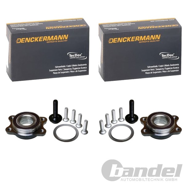 2X Denckermann RADLAGER-SATZ Hinten Vorne Passend FüR Audi A6 A8 R8 Vw Phaeton-image