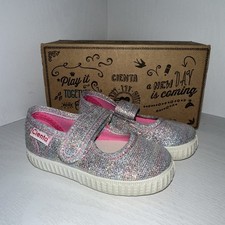 Cienta Toddler Mary Jane Shoes US Sz 4 EU 20 Multicolor Rainbow Sparkle W Box
