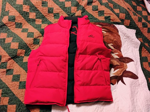 Resistol men's western cowboy red black reversible vest down filled size S *read - Picture 6 of 16