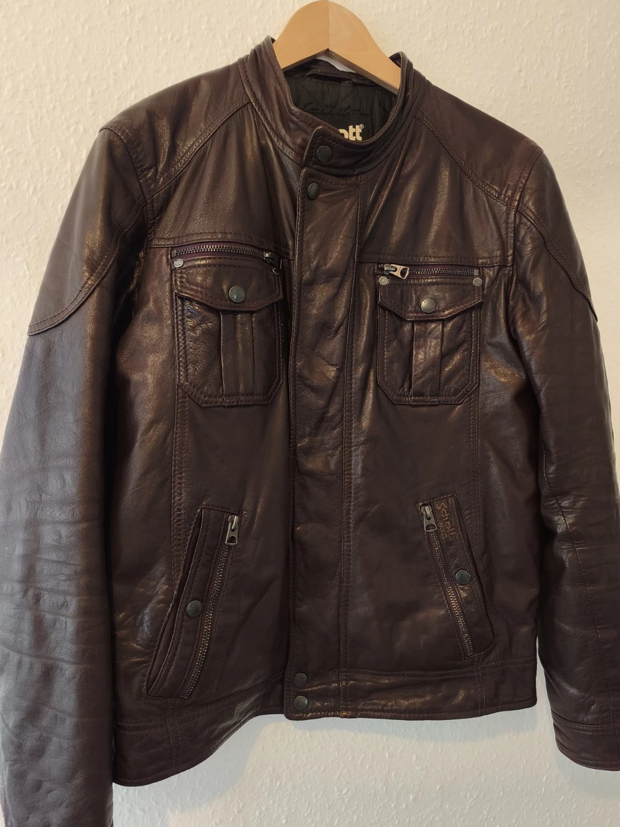Chaqueta de Cuero Schott NYC Café Racer Años 90 De Colección Oxblood CHAMP IDN 6875 M