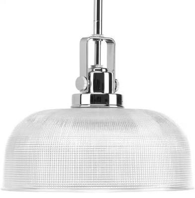 Progress Lighting P5026-15 Archie 1-Light 11  Chrome Pendant w/Prismatic Glass