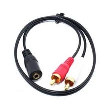 3.5mm 1/8" Female Mini Jack To 2 Male RCA Plug Adapter Convertor Audio Y Cable A