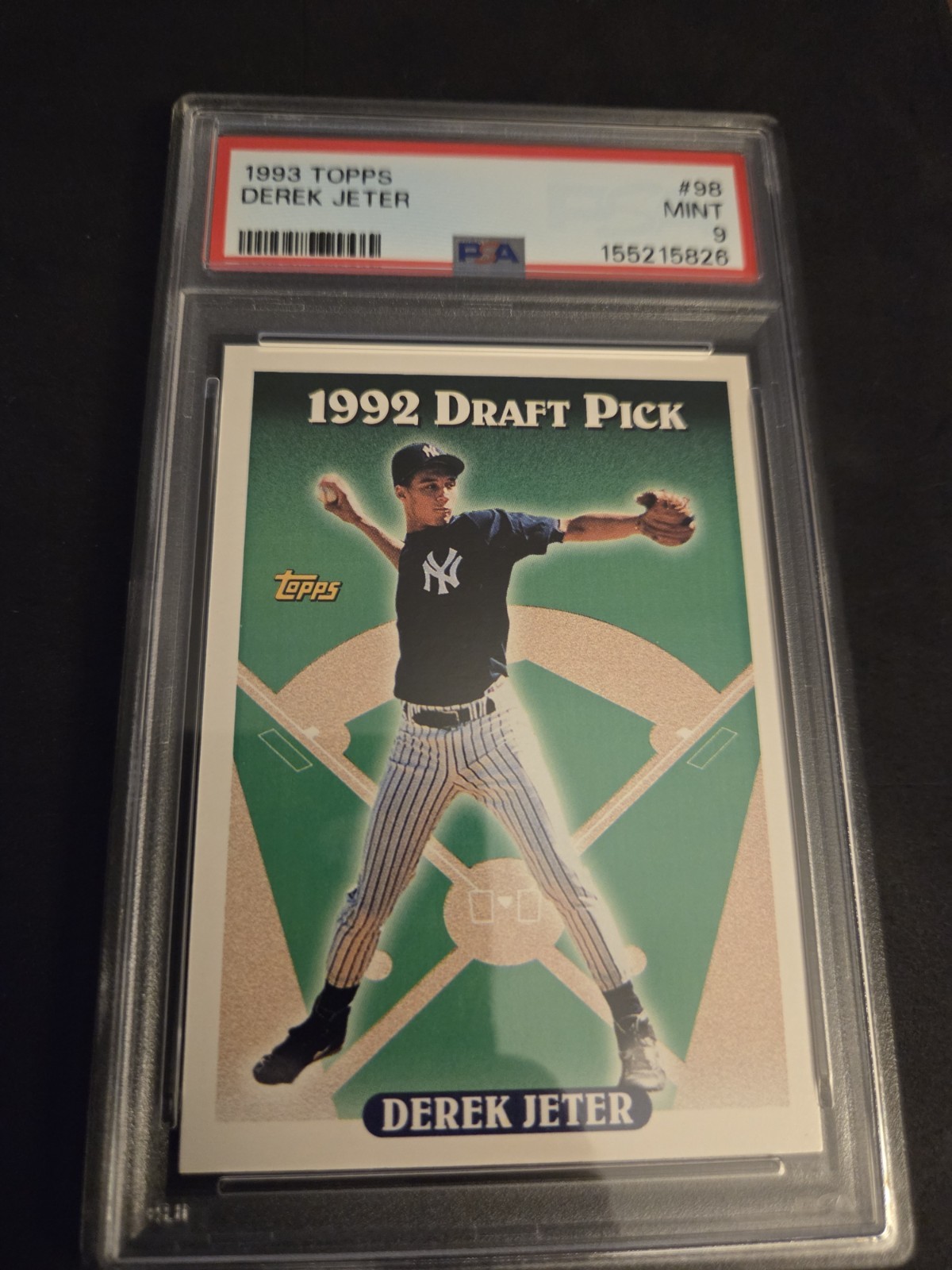 Topps 1993 Derek Jeter #98 1992 Draft Pick Rookie New York Yankees PSA 9