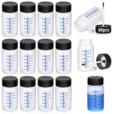 60 Pcs 2 Oz Touch Up Paint Container with Lids & Brush & Mixing Balls Empty P