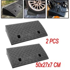 2-Pack Driveway Ramp Heavy Duty Vehicle Curb Rubber Threshold Ramp Professional