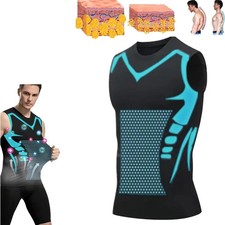 Men Compression Shirt Version Ionic Shaping Sleeveless Vest Sport Tank Top S-2XL
