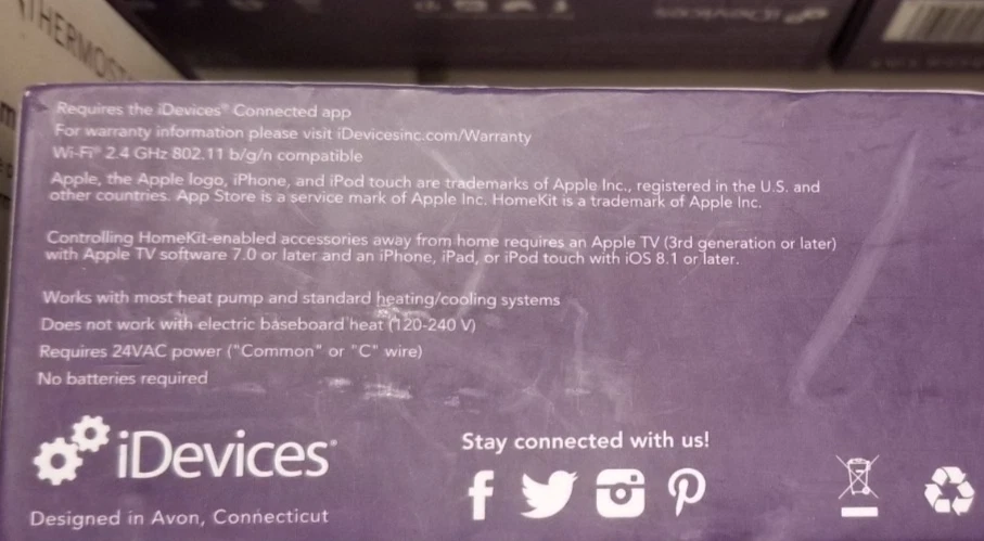 iDevices Wi-Fi Smart Thermostat w/ HomeKit / Alexa / Google Home - White - Image 2 of 3