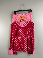 Victoria's Secret PINK Love Is All Around Thermal Pajama Set Sz Medium Cotton