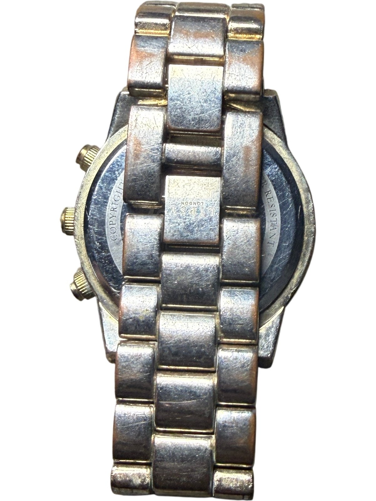 Lipsy London Ladies Watch Gold Dial Multicolour Markers Silver Bracelet image 5
