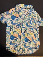 Cat Jack Boys Multicolor Hawaiian Shirt Tropical Foliage Design, Size XL