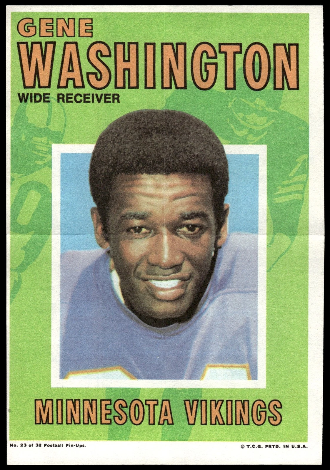 1971 Topps Posters Ex Gene Washington Minnesota Vikings #23