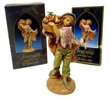 FONTANINI DEPOSE ITALY 5" SETH w/Fruit Basket NATIVITY FIGURE #52597 Box & Card