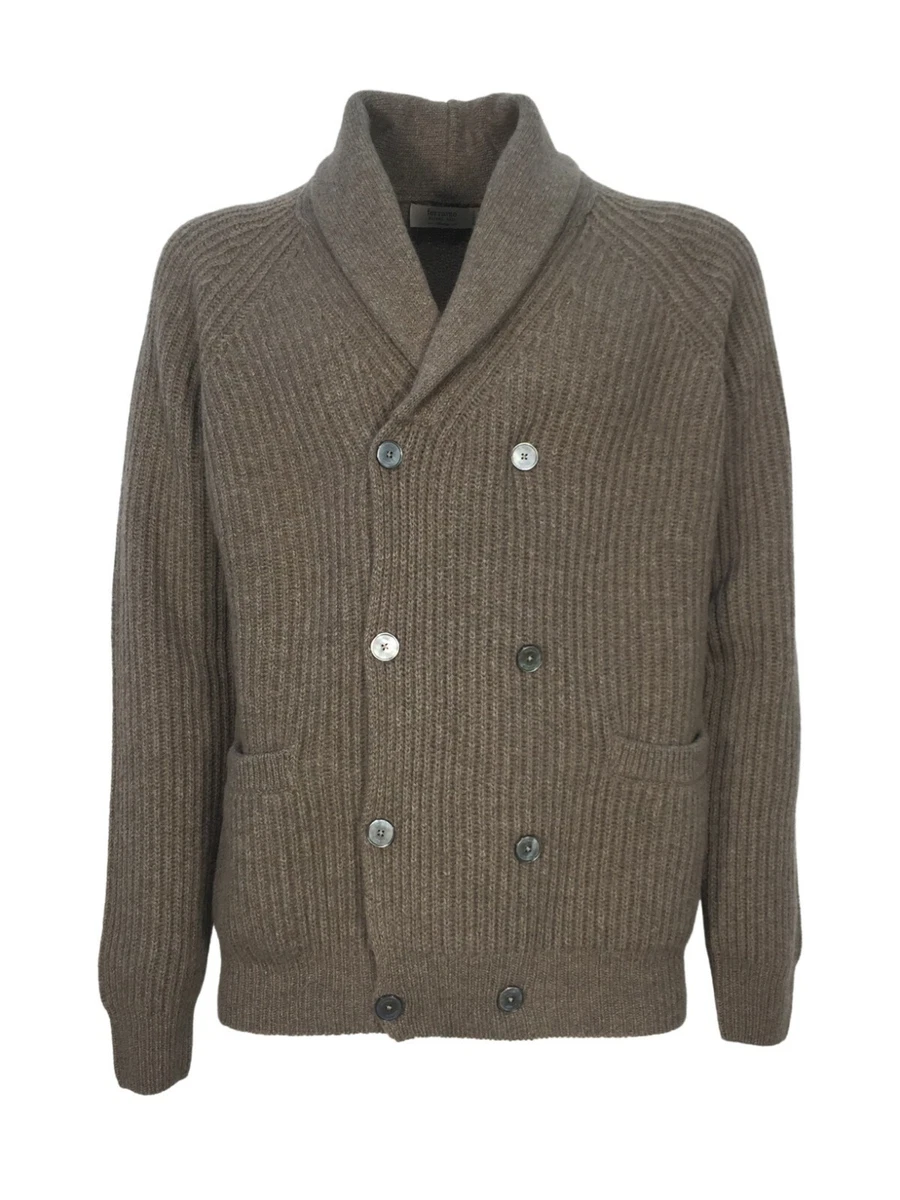 FERRANTE Veste Crois Homme Laine Beige Avec Boutons 46R20217 Made
