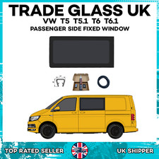 VW T5 Transporter Passenger Side Tinted FIXED Window With FITTING KIT And U TRIM