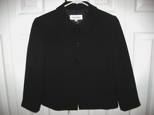 Womens NWOT Black CALVIN KLEIN Lined Blazer Jacket 4 Petite