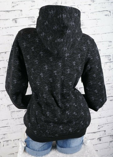 Damen Sweat Jacke Kapuze Hoodie Teddyfell gefüttert Futter Anker L XL 2XL 3XL - Bild 22 von 54