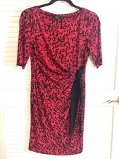 Just Taylor Sheath Dress Size 2 Black Red Women EUC