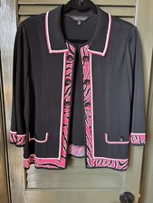 Ming Wang Jacket; Black with pink trim; Excellant condition; Very comfortable.