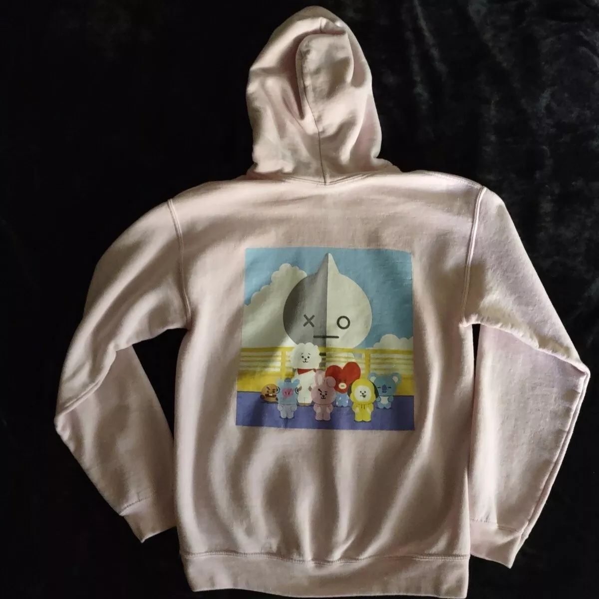 BT21 Pink Hoodie Sweatshirt Size Medium