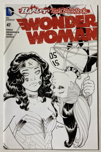 Wonder Woman #47 - Harley's Little Black Book czarno-biała wariant Quinn - prawie idealny- - Zdjęcie 1 z 10